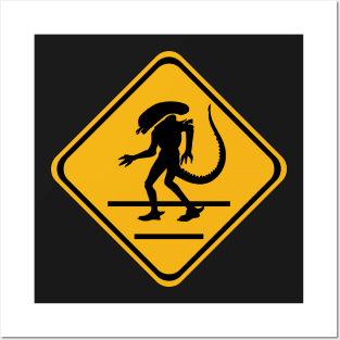 Alien Crosswalk Sign 1 Posters and Art